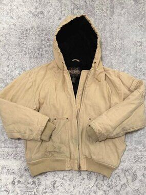 distressed vintage canvas work jacket